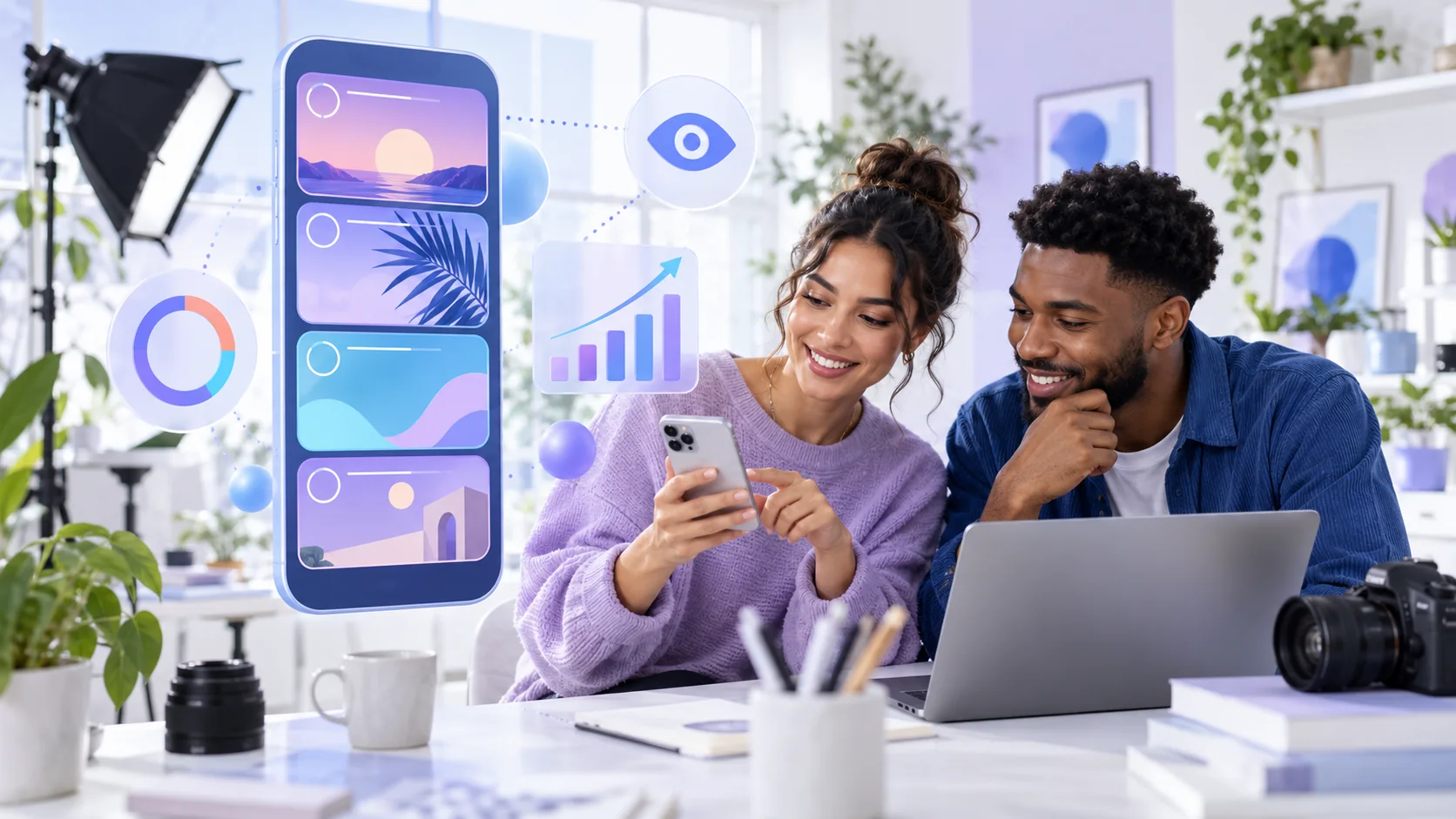 Creators reviewing an Instagram Story views campaign and sequence performance
