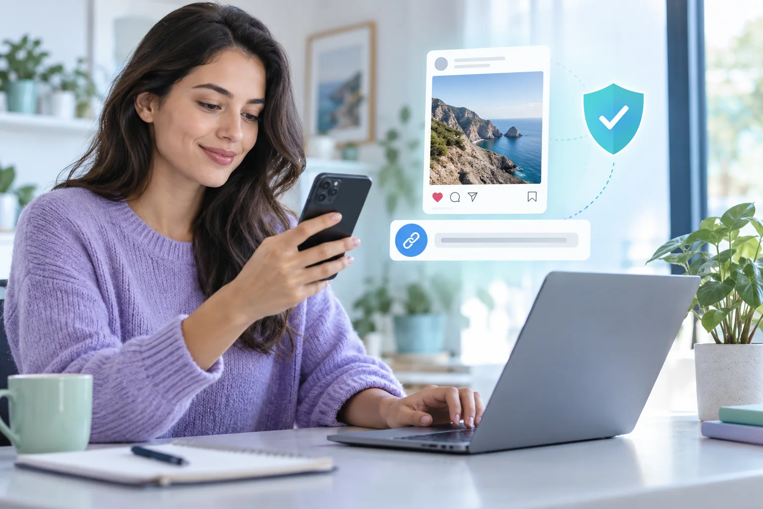 Creator verifying a public Instagram post URL without sharing login credentials