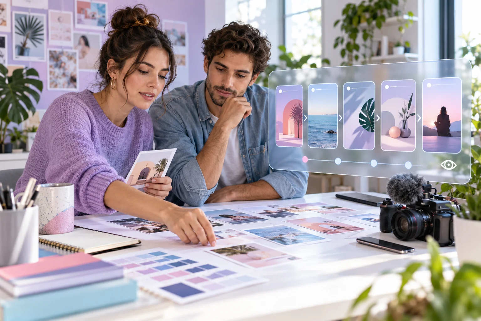 Creators planning an Instagram Story sequence and views campaign