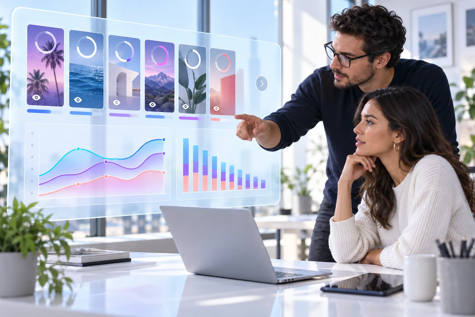 Marketing team comparing Instagram Story views and completion across a sequence