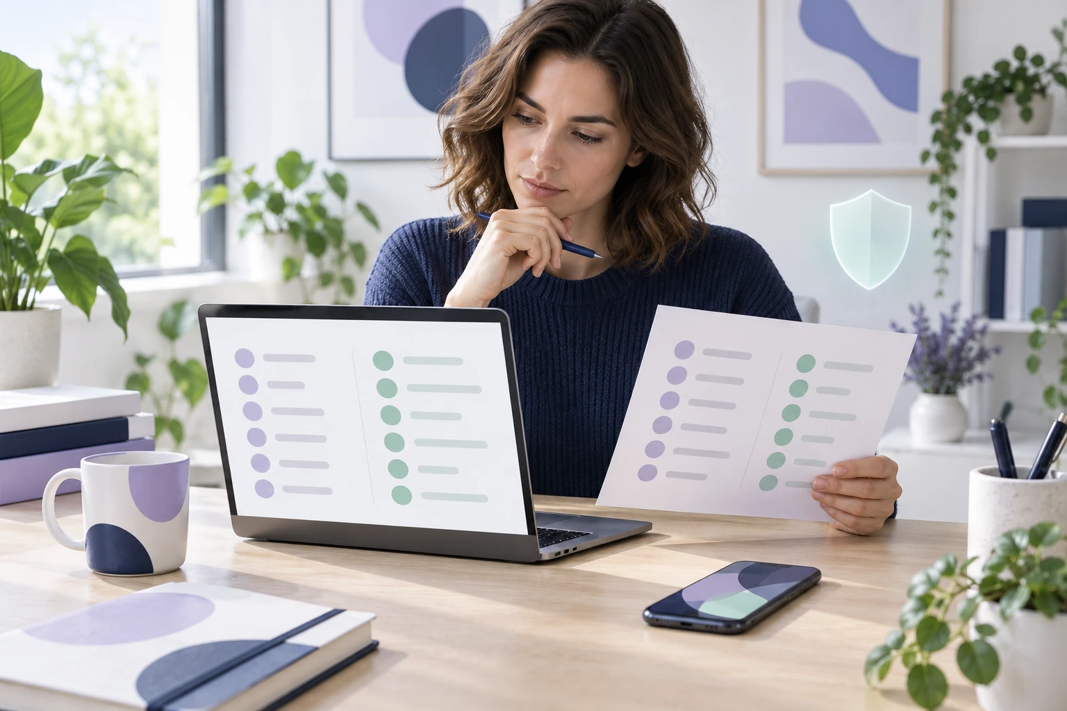 Creator safely comparing two abstract Instagram follower lists without giving access to a third-party app